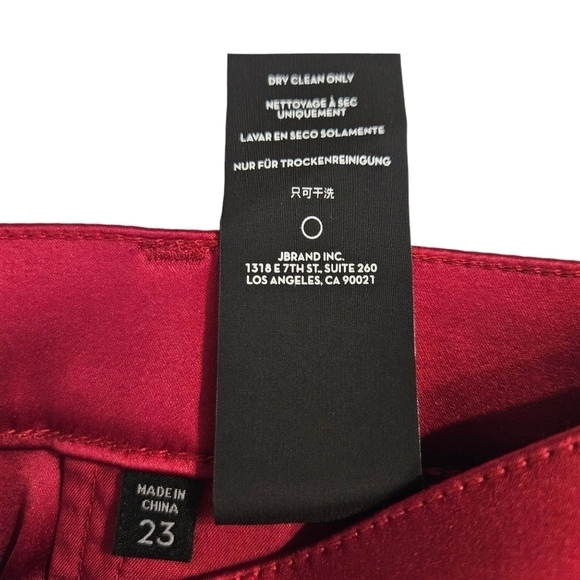 NWT J Brand Valentina Flared Red Satin Pants - Picture 7 of 8